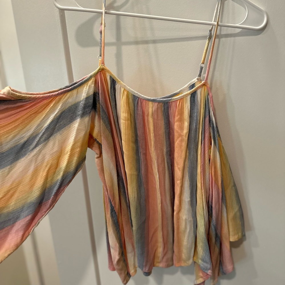 Billabong Multicolor Striped Off-Shoulder Blouse